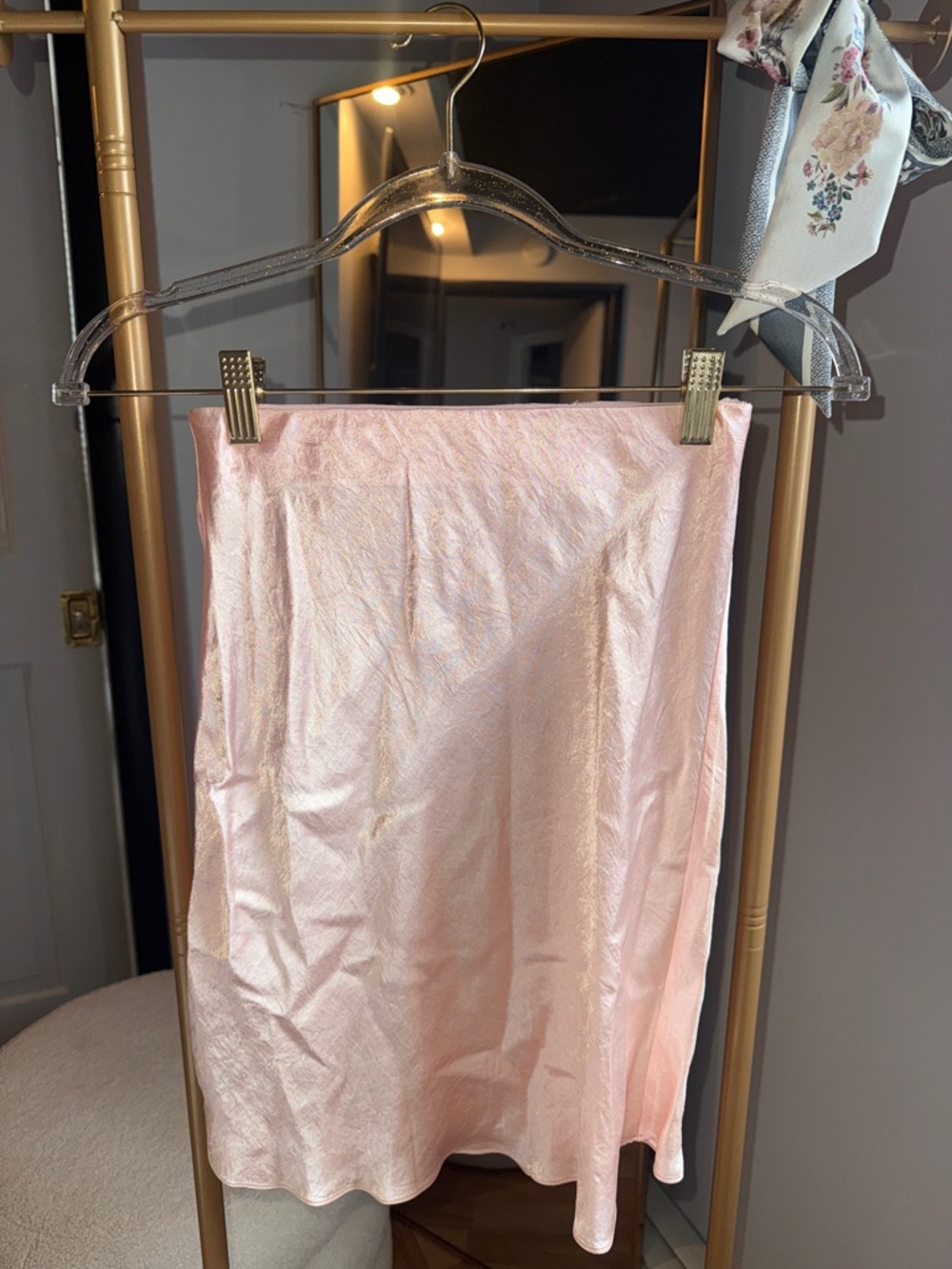 ARITZIA satin Pink Slip Skirt